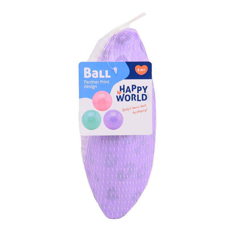 Johntoy happy world panter print speelbal 85 gram -3 assorti