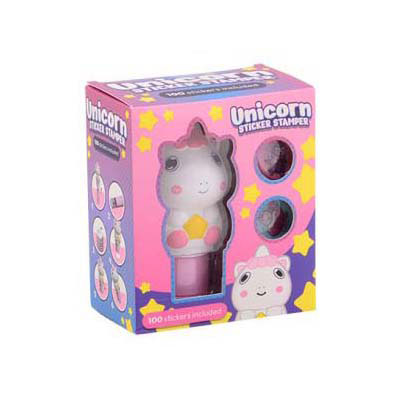 Johntoy eenhoorn sticker stamper incl. 100 stickers - in display