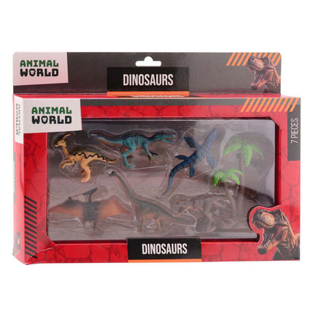 Johntoy animal world - dino speelset 7-delig in doos