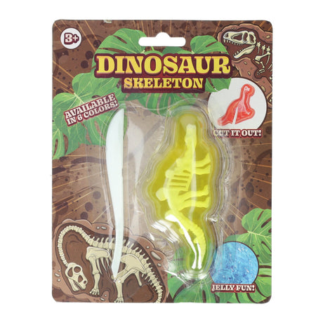 Johntoy cut out dino slijm skelet op kaart 6 assorti