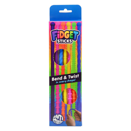 Johntoy fidget twist sticks set - 6 stuks anti stress speelgoed.