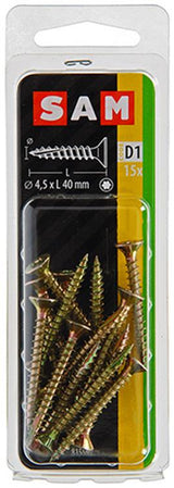 Mack 1017305 - spaanplschr.vzkop-zelfb. geelverz.15 st 4,5 x 40 mm | 10 stuks