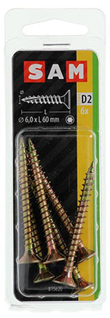 Mack 1017319 - spaanplschr.vzkop-zelfb. geelverz. 6 st 6,0 x 60 mm | 10 stuks