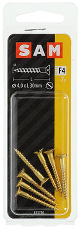Mack 1019654 - houtschroef verzonken kop messing 7 st 4,0 x 30 mm | 10 stuks
