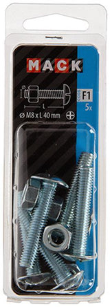 Mack 1017559 - kachelbout + moer staal verzinkt 5 st m8 x 40 mm | 5 stuks