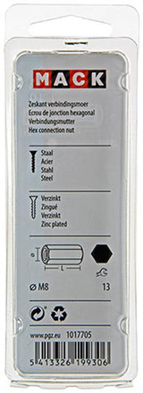 Mack 1017705 - zeskant verbindingsmoer verzinkt 2 st m8 | 10 stuks