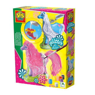 Ses gips gieten - paard met manen