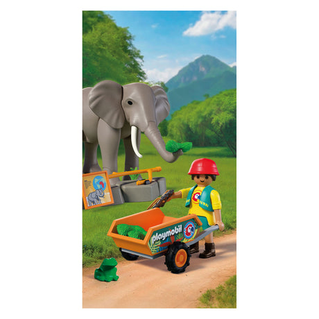 Playmobil animals friends olifant met dierenverzorger - 72068