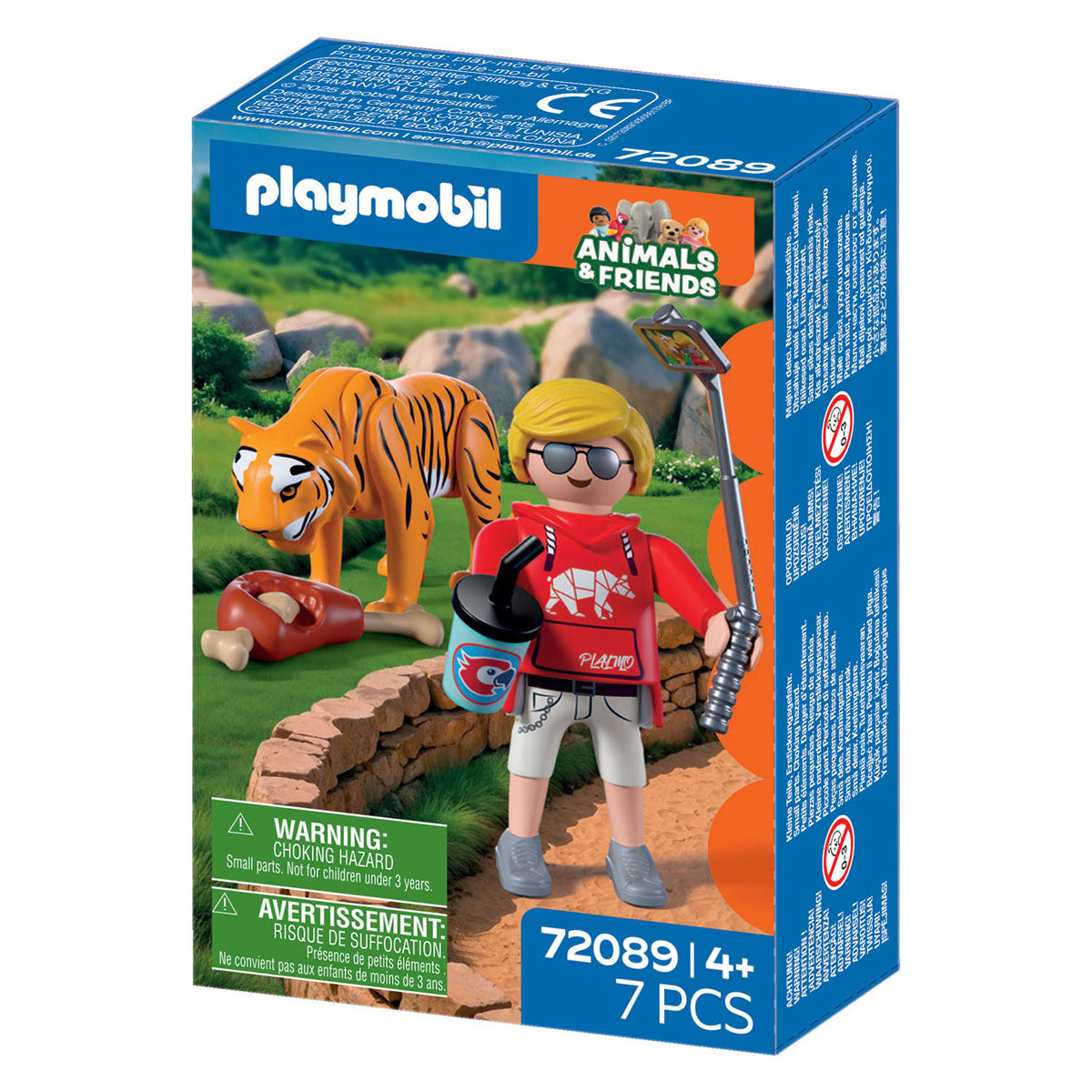 Playmobil dierentuin speelset tijger en bezoeker met accessoires.