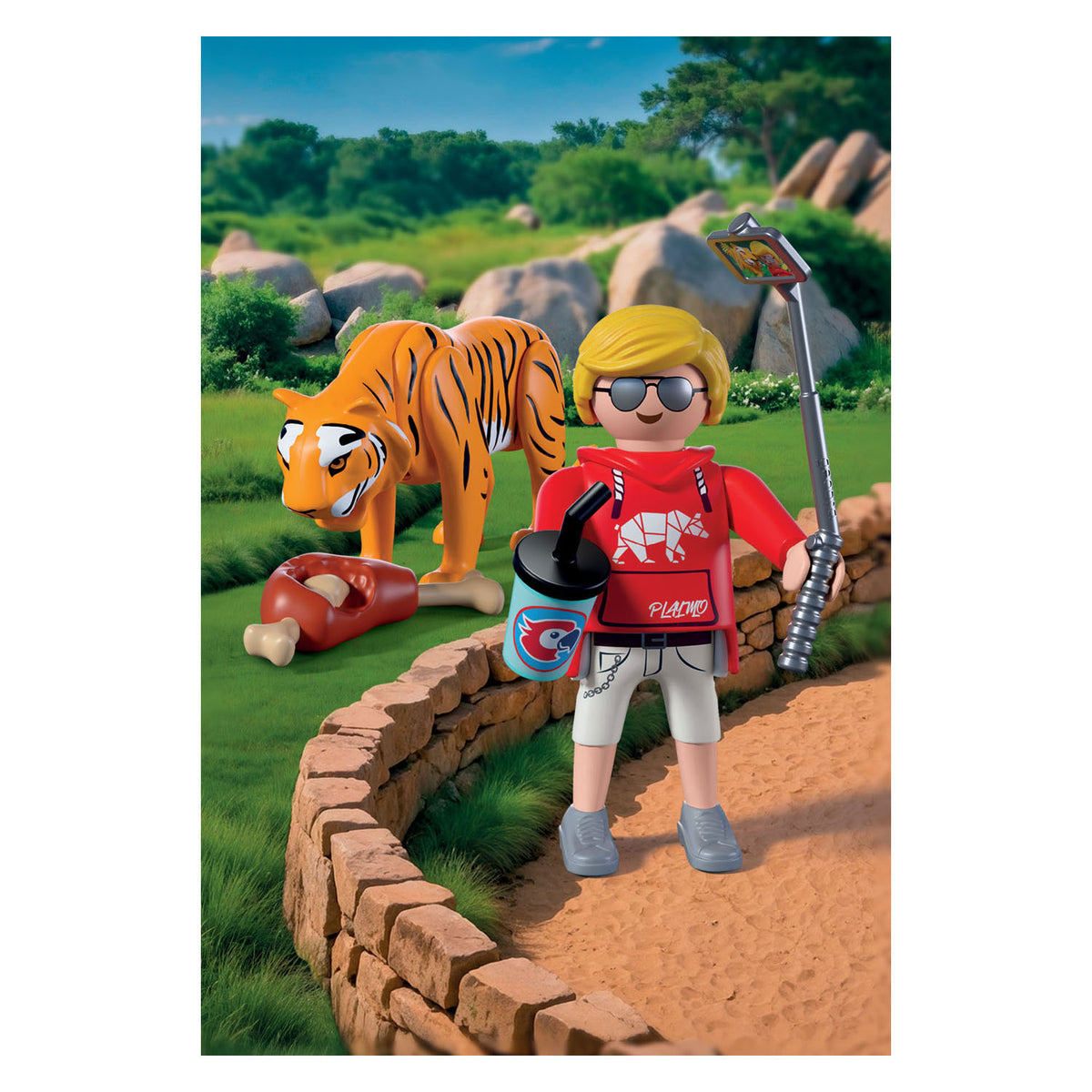 Playmobil animals friends dierentuin tijger en bezoeker -72089
