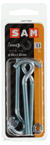 Mack 1017811 - schroefhaak metrisch + moer verzinkt 3st m6 x 60 mm | 10 stuks