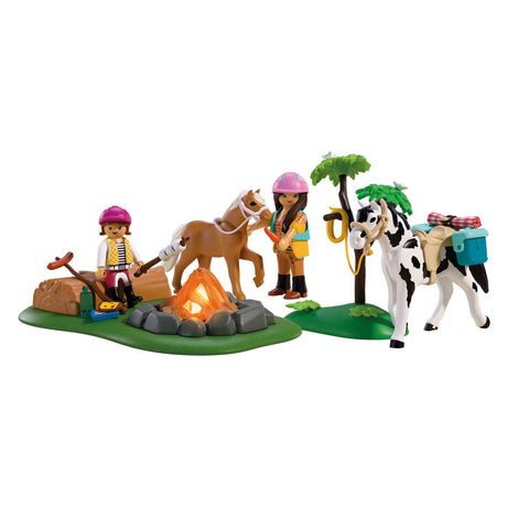 Playmobil horses paarden speelset met kampvuur en accessoires - 72132.