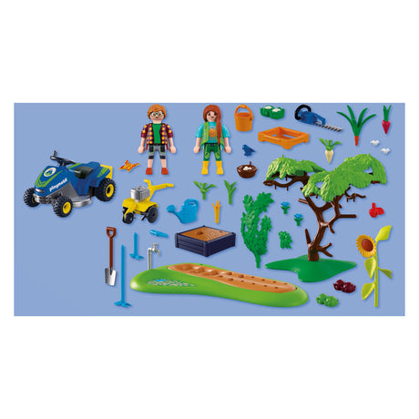 Playmobil country speelset moestuin met zitmaaier en appelboom.