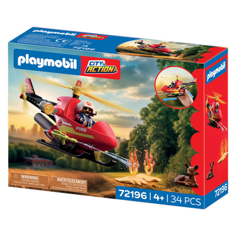 Playmobil city action brandweerhelikopter - speelgoed met watertank.