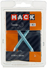 Mack 1017814 - schroefhaak metrisch + moer verzinkt 2st m8 x 100 mm | 5 stuks