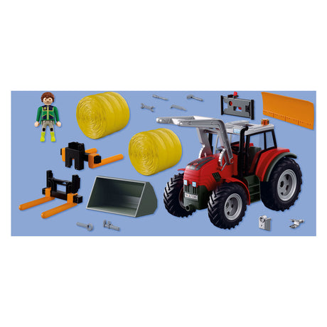 Playmobil country tractor speelgoed met hooibalen - boerderij set.
