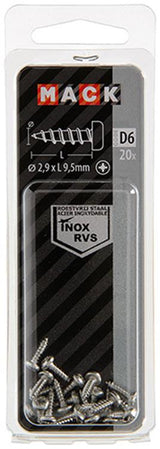 Mack 1019778 - zelftappende schroef cyl.kop a2 20 st 2,9 x 9,5 mm | 10 stuks