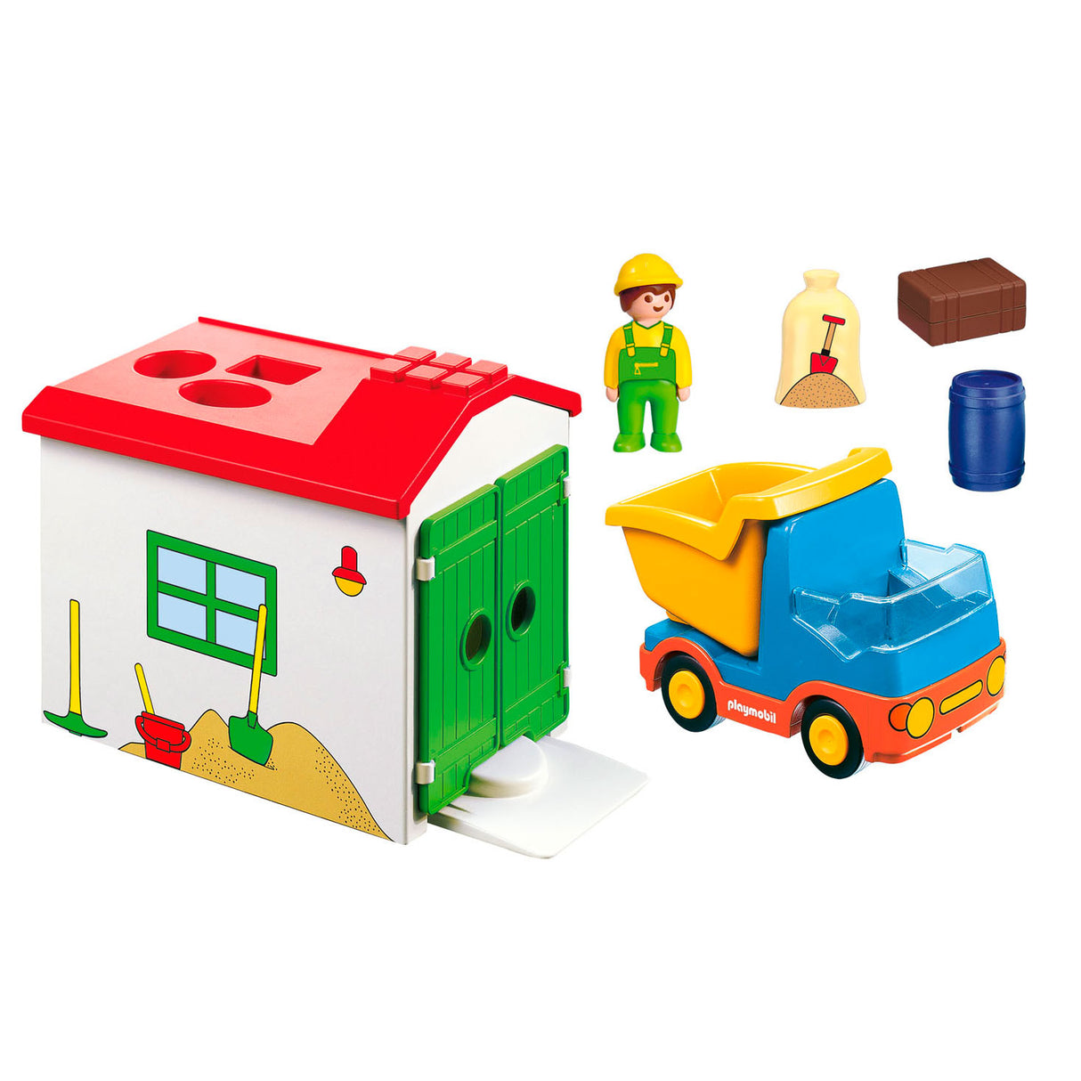 Playmobil 1.2.3. Werkman med sortering garage 70184