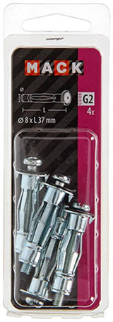 Mack 1017890 - metalen hollewandplug verzinkt4 st 8 x37 mm | 10 stuks