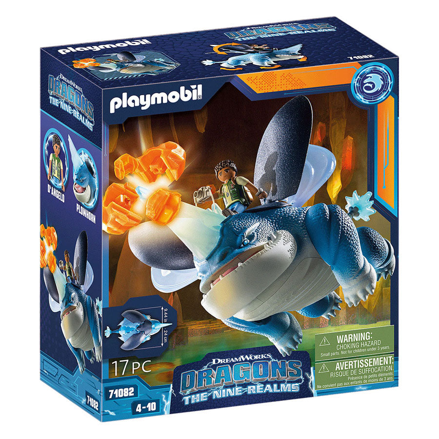 PlayMobil Dragons: déi néng Realms Plowhorn The Angelo 71082