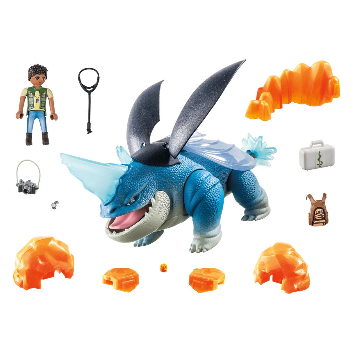 PlayMobil Dragons: déi néng Realms Plowhorn The Angelo 71082