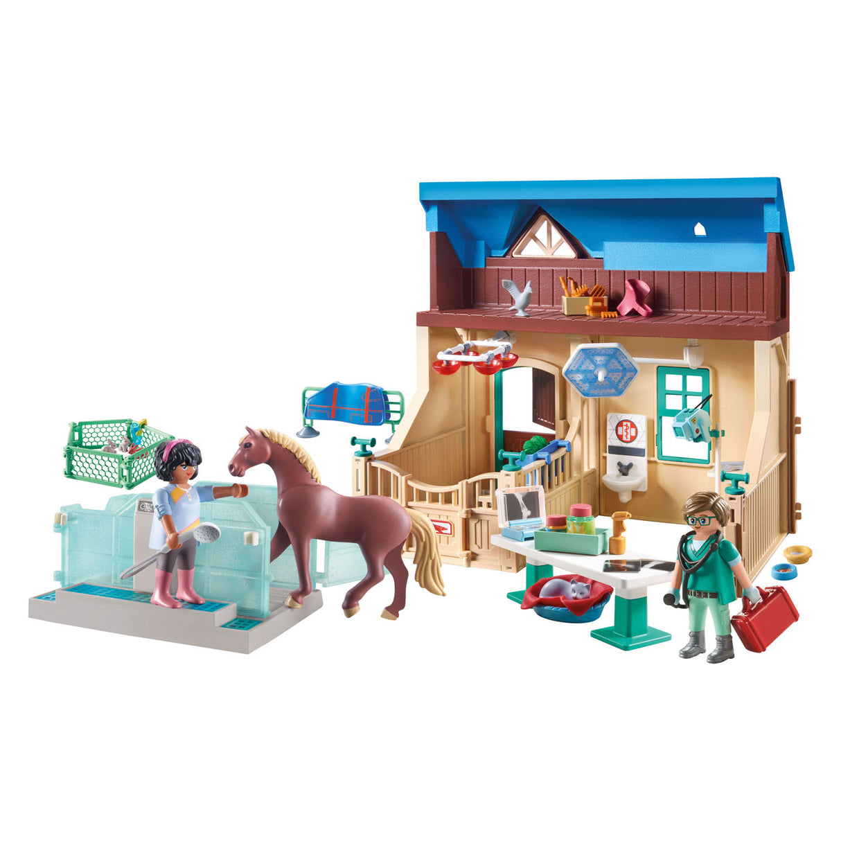 Playmobil Horses nebo Waterfall Horse Therapy Veterinární praxe 71352