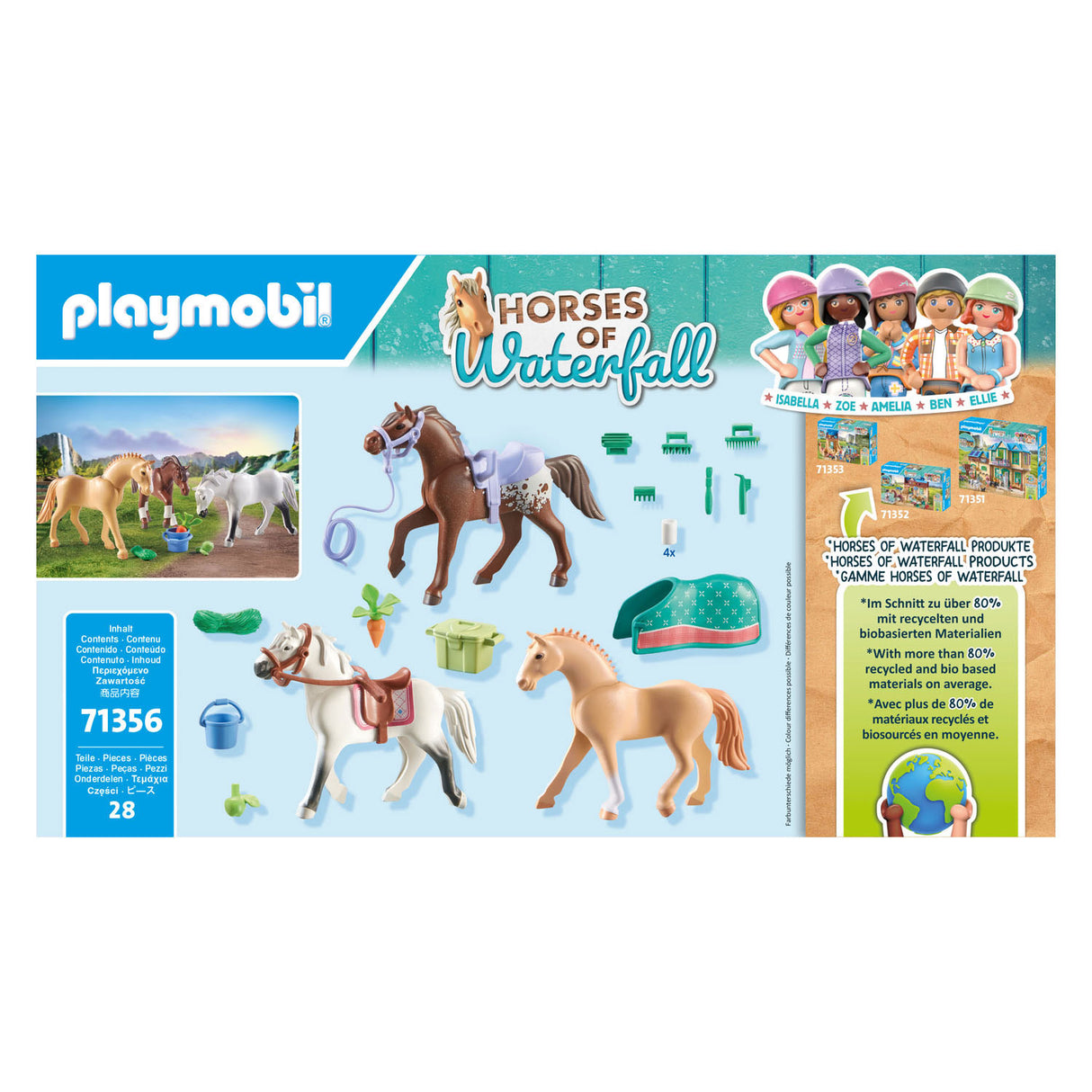 Playmobil konji ali slap 3 konji z dodatki 71356