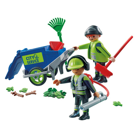 Playmobil City Action Figure set cleaning team 71434