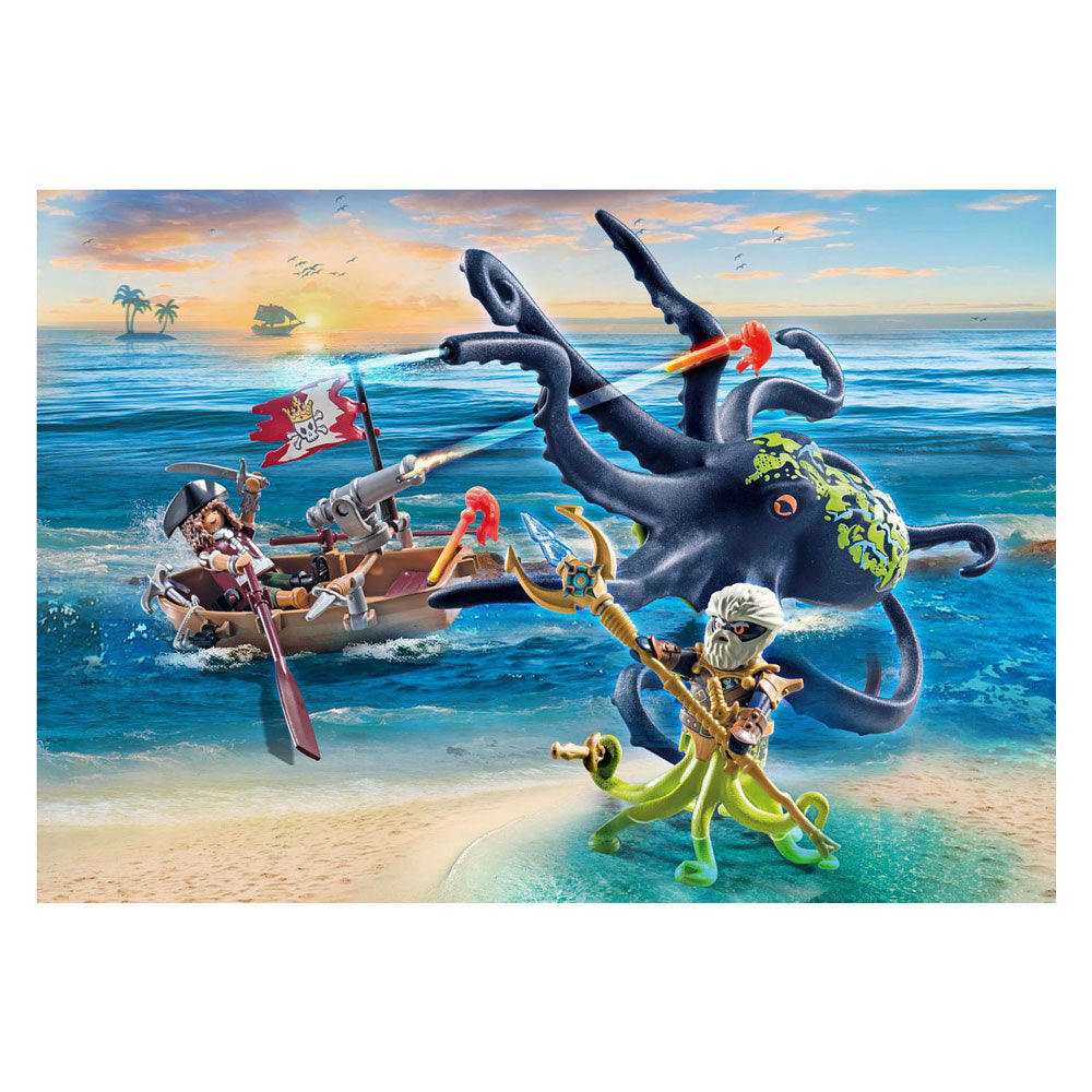 Playmobil Pirates fight against the Giant Ooctopus 71419