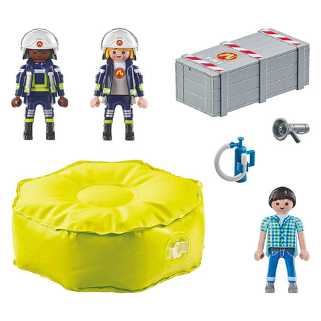 Playmobil action heroes brandweerlieden met luchtkussens