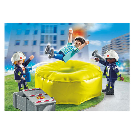 Playmobil action heroes brandweerlieden met luchtkussens