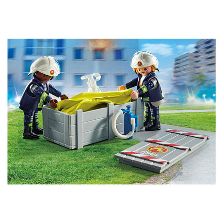 Playmobil action heroes brandweerlieden met luchtkussens