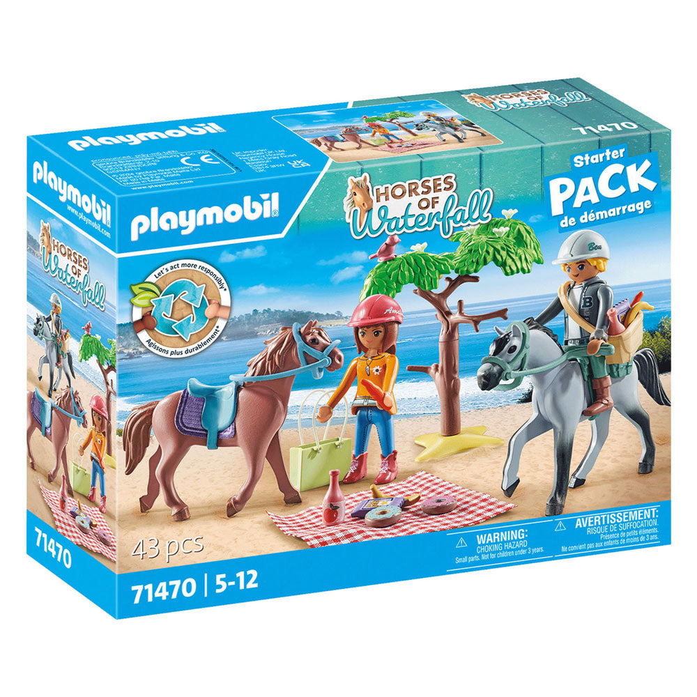 Country Playmobil che cavalca in spiaggia con Amelia e Ben 71470