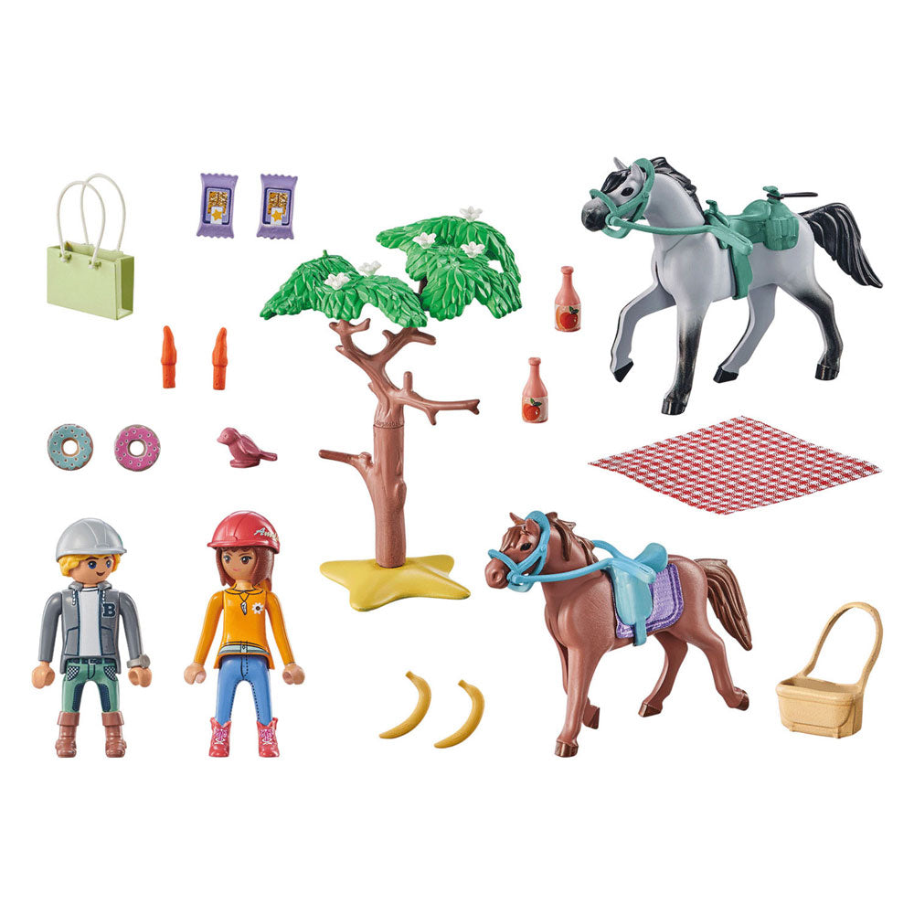 Country Playmobil che cavalca in spiaggia con Amelia e Ben 71470