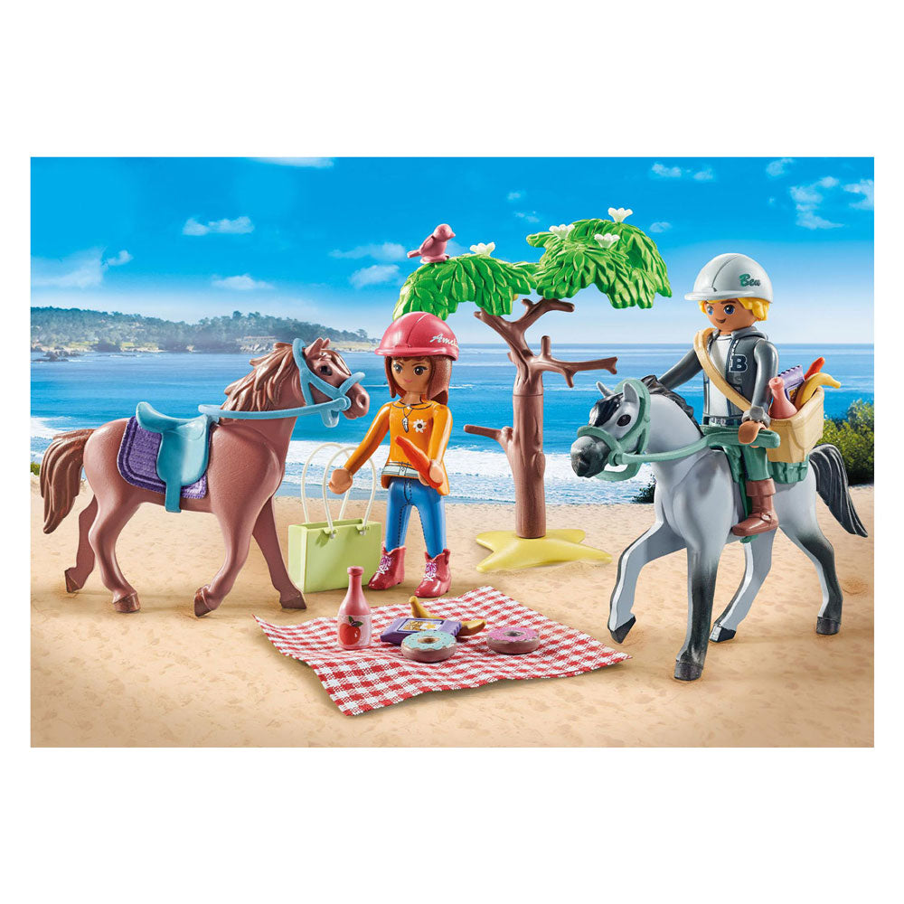 Country Playmobil che cavalca in spiaggia con Amelia e Ben 71470