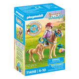 Playmobil hester eller fossefall med ponni og føll 71498