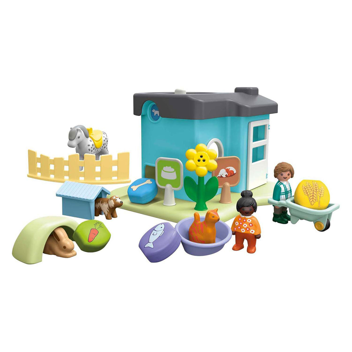 Playmobil 1.2.3. Djurpension med matningsmaskin - 71690