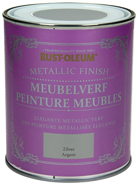Rust-oleum 1050980 - meubelverf metallic zilver 750 ml | 1 stuks