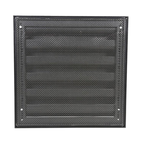 Renson 1058001 - opbouwmuurrooster met gaas 431 (225x225) str 9005 zwart | 2 stuks