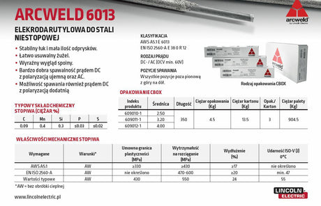 Lincoln arcweldelektrode 6013 fi 4,0 4,5kg