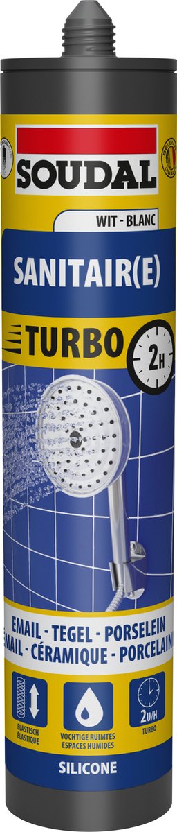 Soudal sanitaire silicone turbo wit