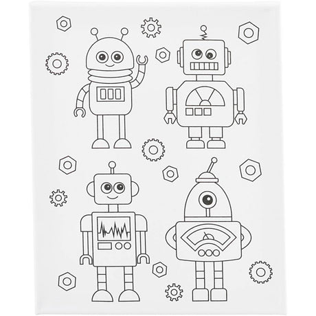 Creativ company http: www.cchobby.nl schildercanvas-met-print-robots-d-1-6-cm-afm-24x30-cm-360-gr-1-stuk
