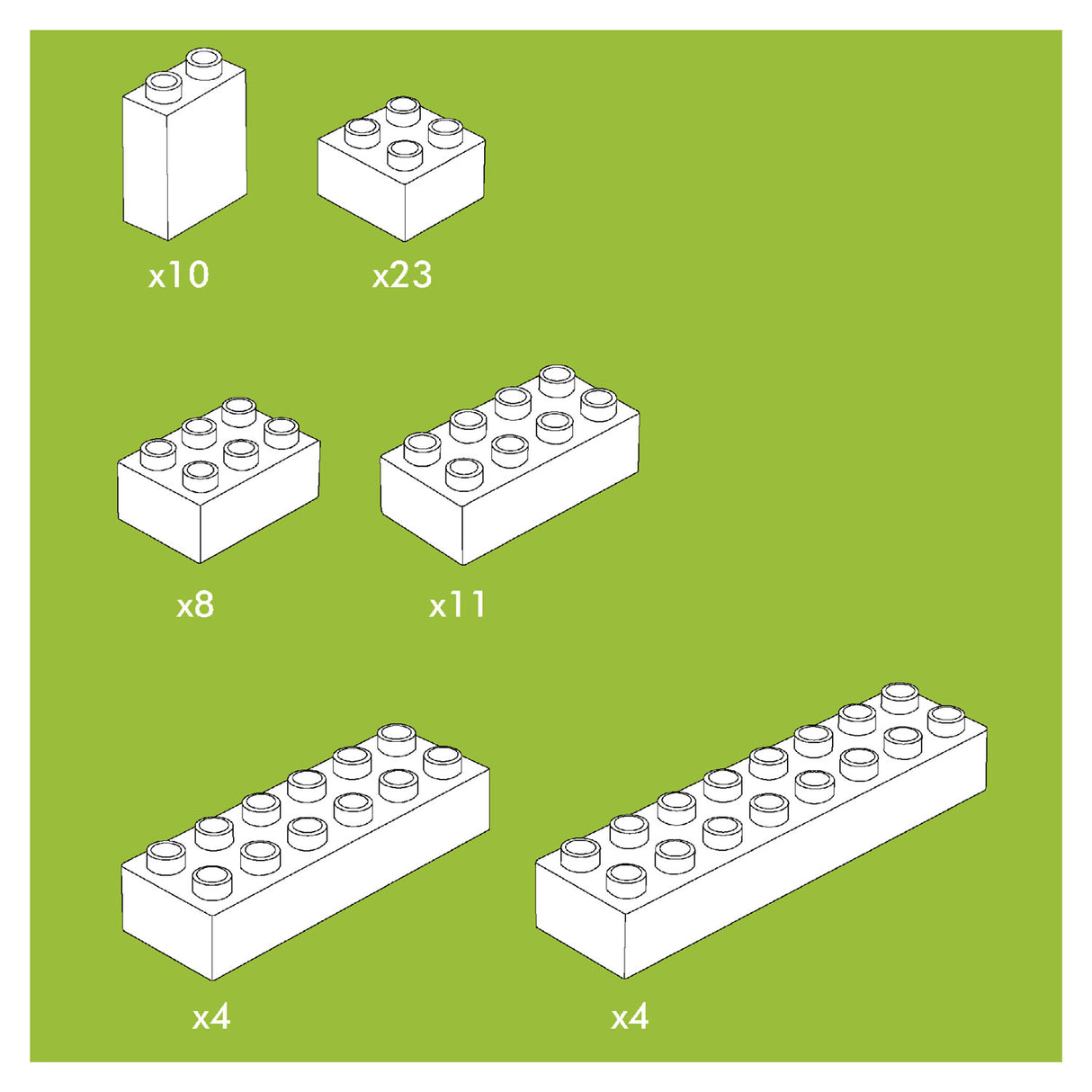 Hubelino Building Blocks White, 60dlg.