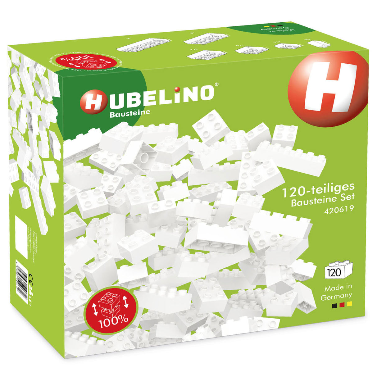 Hubelino building blocks white, 120dlg.