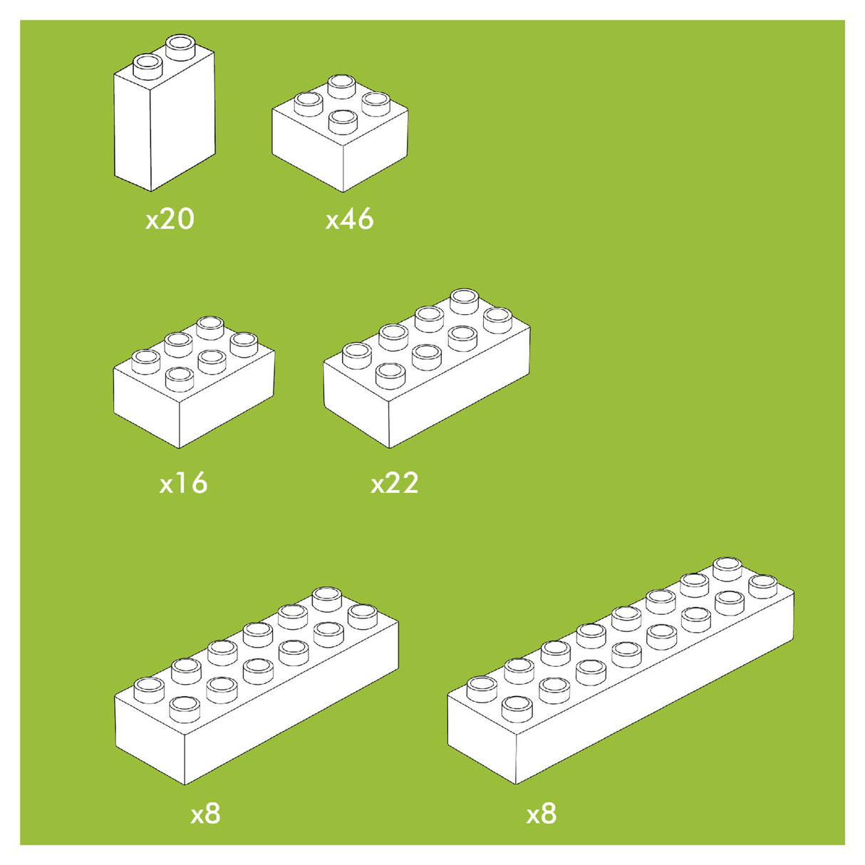 Hubelino building blocks white, 120dlg.