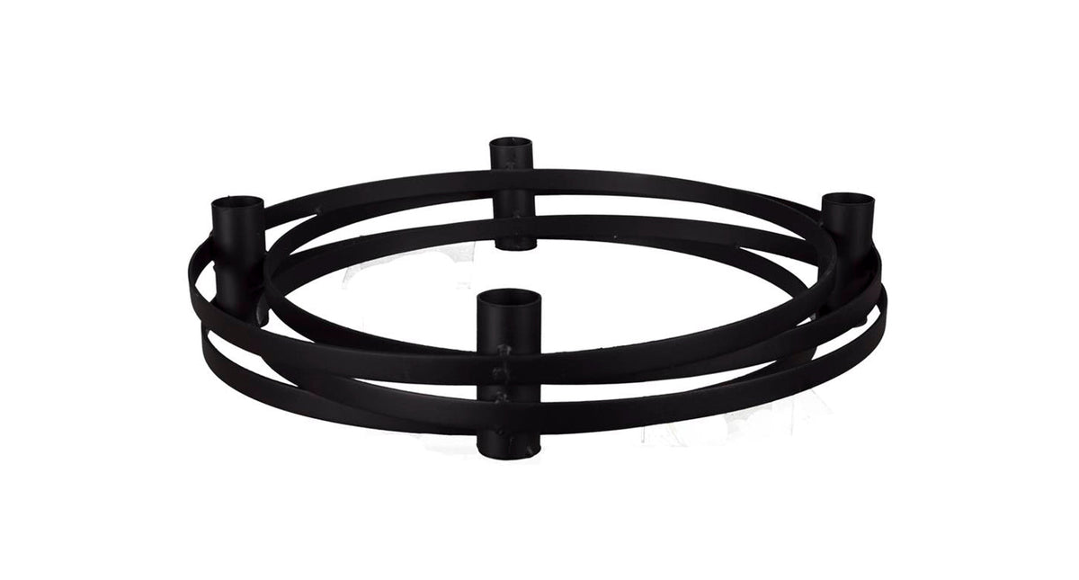 Pc. 1 metal candle holder (4) black ø25x6cm