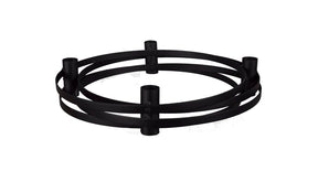 Pc. 1 metal candle holder (4) black ø25x6cm