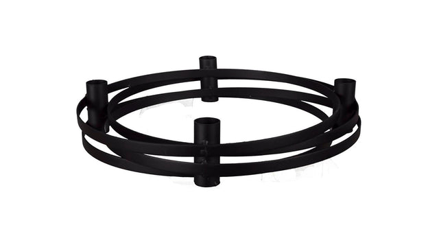 Pc. 1 metal candle holder (4) black ø25x6cm