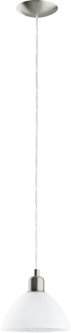 Eglo brenda hanglamp - 1 lichts - nikkel-mat - wit