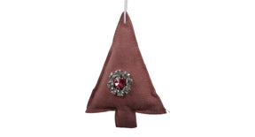 Pb. 4 fabric trees hanging pink 8,5x13 cm